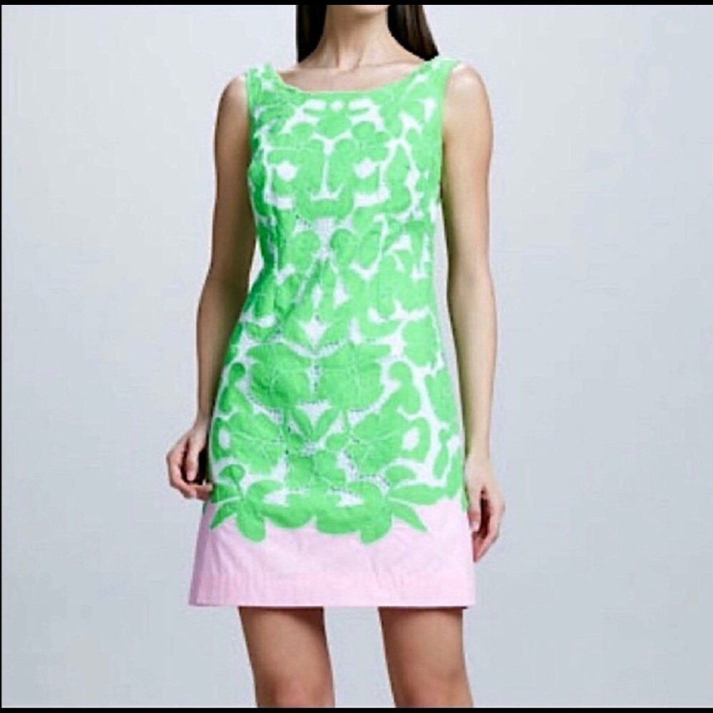 Lilly Pulitzer Capricia Engineered Eyelet Lace Shift Dress Size 0